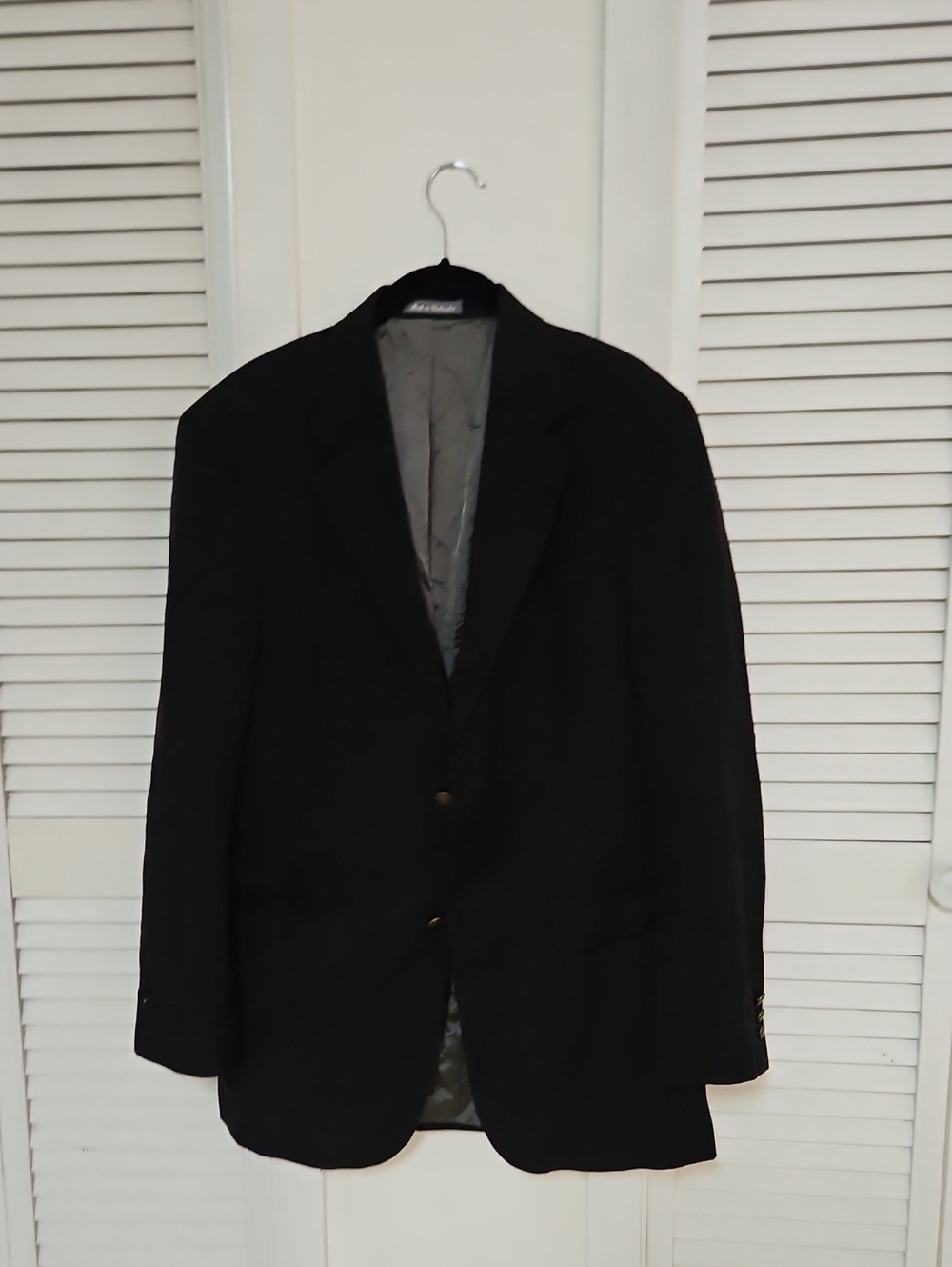 Oscar De La Renta Men's Black Classic Two-Button Wool Blazer